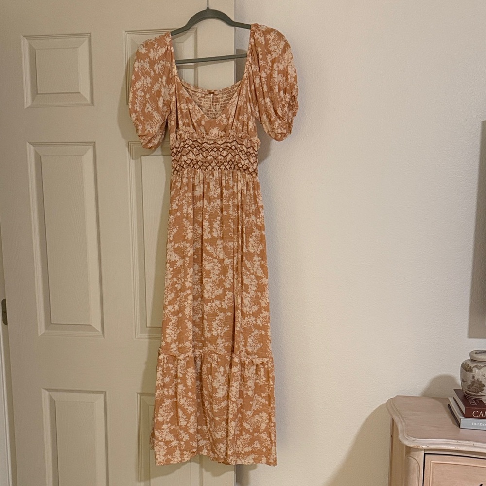 Free People Orange Floral Maxi Dress